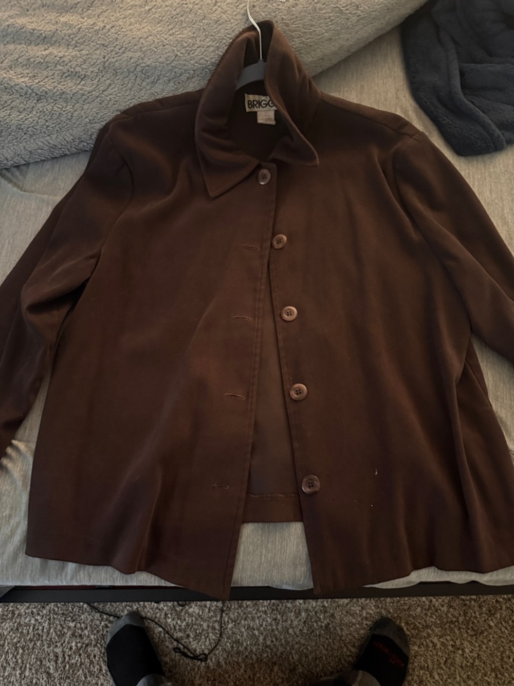 Briggs New York Dark Brown Button Pea Coat